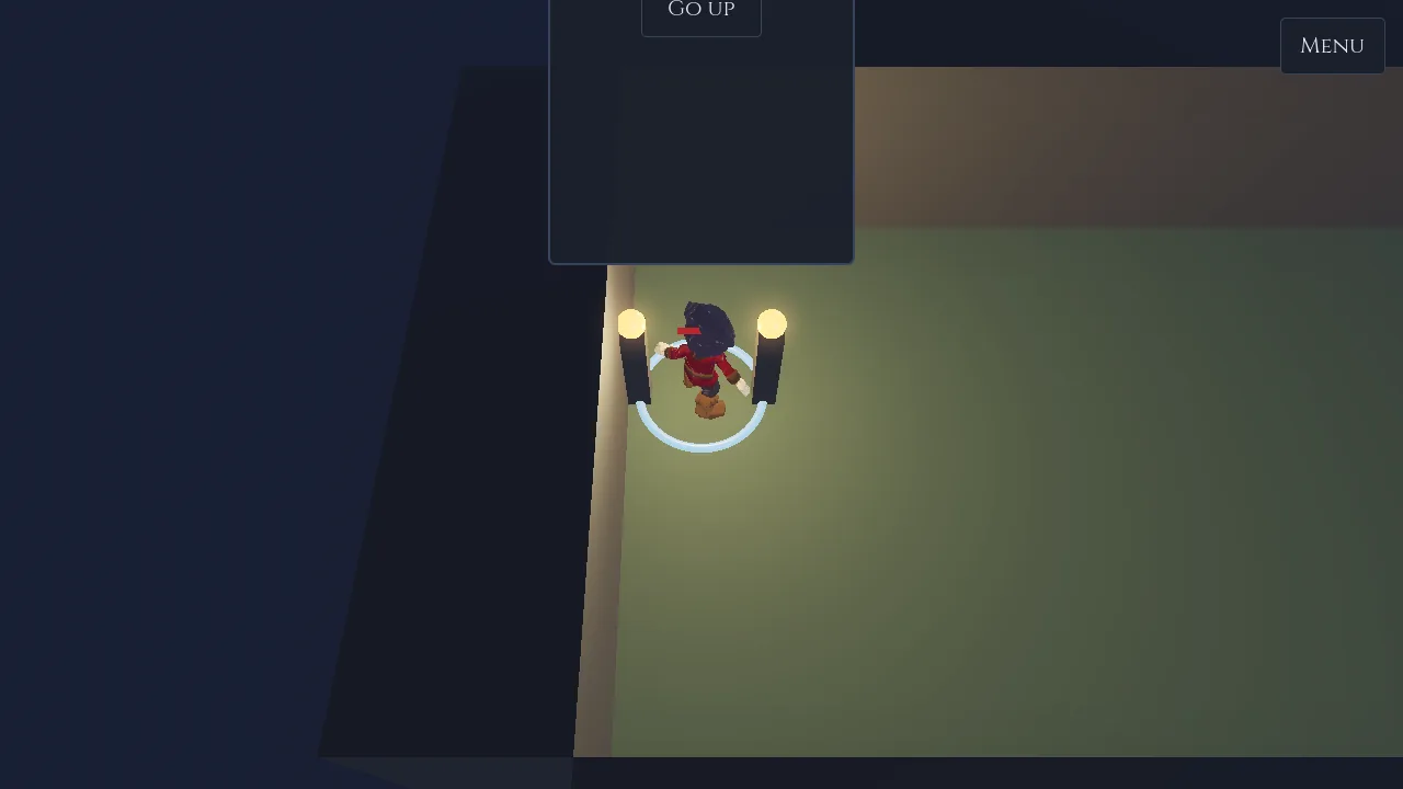 The hero standing beside a glowing escape portal on a torchlit dungeon floor in Crawl of the Forsaken
