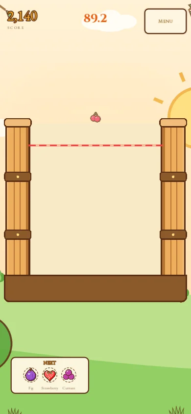 Time Attack mode on a phone in portrait, showing the countdown timer at 89.2 seconds and a score of 2,140